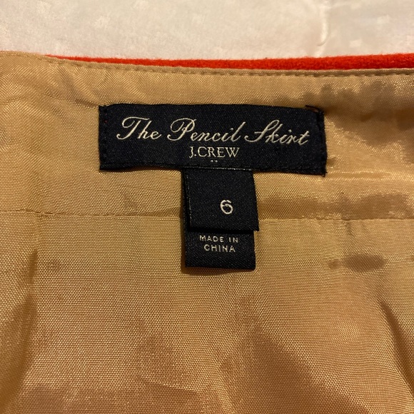 J. Crew wool Pencil Skirt Red 6 - Picture 3 of 6
